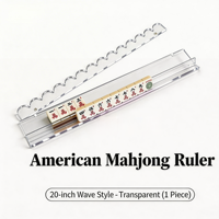 Support de Mahjong Américain Pliable de Luxe en Acrylique Transparent de 20 Pouces avec Poussoir Magnétique, Règle et Organisateur 3-en-1 pour le Divertissement