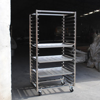 Chariot de support de boulangerie/chariot de support de plateau en métal d'acier inoxydable de qualité alimentaire 201 304 pour la cuisson au four