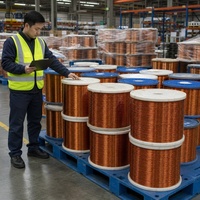 Película Uniforme de 0.2-1.0mm 155 ° Alambre de Cobre Esmaltado Redondo para Bobinado de Conexión Interna de Motores Industriales