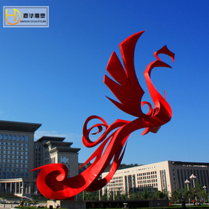 Escultura Abstracta de Fénix de Acero Inoxidable Jiahua, Escultura de Animales Hecha a Mano para Montar en el Suelo, Arte para Exteriores - Product Image 2