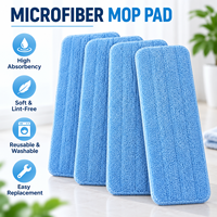 Tête de balai plat en microfibre super absorbante et durable, double usage, pour balai magique humide/sec, compatible avec les poignées en aluminium ou en plastique
