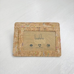 For Cork Card Holder Customized Mini Purse Gift Minimal Credit Card <b>Wallet</b> <b>RFID</b> Slim Vegan Open Closure Short Length - Product Image 3