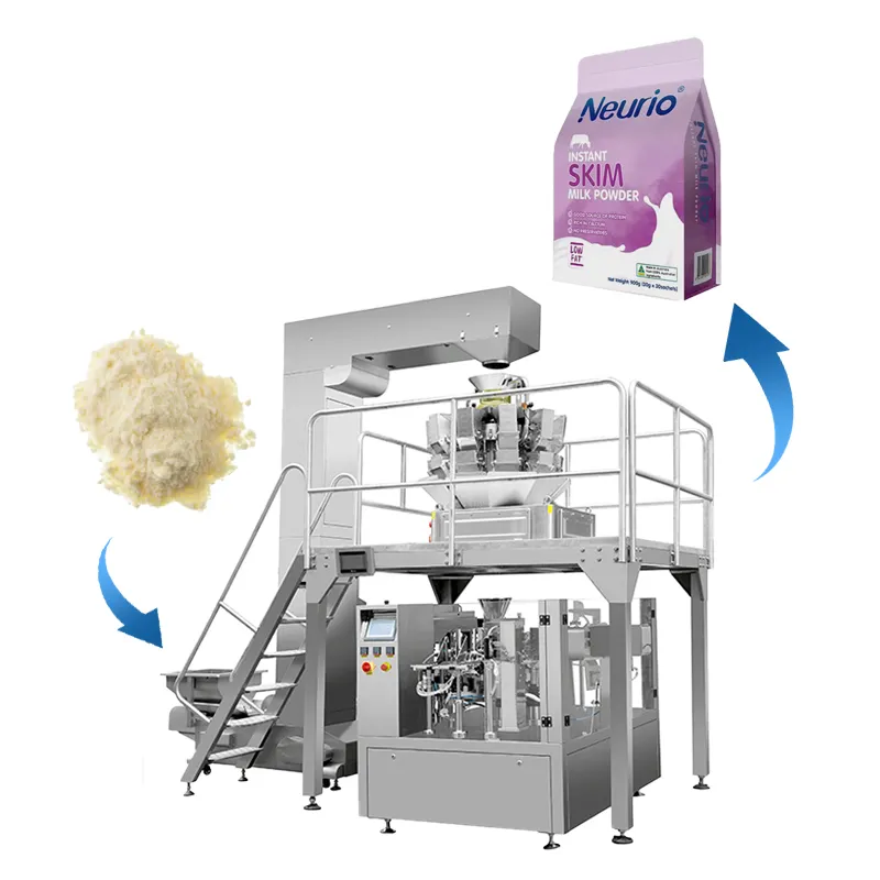 Автоматическая Ротационная Машина для упаковки стиральных моющих средств, машина для взвешивания упаковки сухого молока