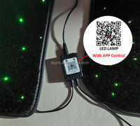 Tapis lumineux LED à fibres optiques étanche IP65, télécommande APP, 4 tapis, DC12V, changement de couleur RGBW