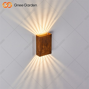 Nordic Luxury Artificial Wall Lamp in Corten Steel with Solar Power <b>for</b> Outdoor Heating - Product Image 1