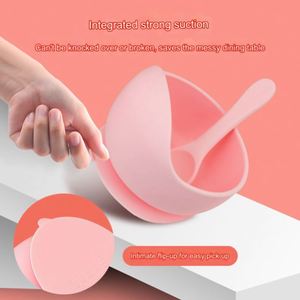 Juego de Tazón y Cuchara de Silicona Reutilizable para Niños, Tazones de Succión de Grado Alimenticio para Comidas Infantiles - Product Image 3