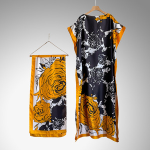 Robe Dashiki africaine transfrontalière avec foulard assorti, robe longue ample en polyester, tunique une pièce pour femme - Product Image 6