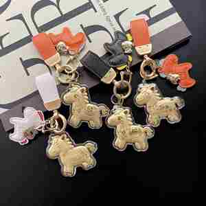 Cute Cartoon Instant Wealth Bag Pendant Exquisite Leather Strap with <b>Keychain</b> Promotion, Customizable - Product Image 1