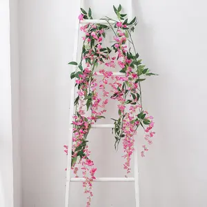 Enredadera Artificial de seda para boda, flor colgante de glicina Artificial para fiesta, decoración de jardín y hogar, novedad de 2022