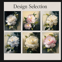 Impression murale florale pivoine rose et blanche, collection de motifs botaniques pour salon, chambre, hôtel, intérieurs élégants