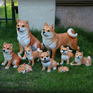 2022 venta al por mayor animal jardín decorativo resina perro escultura diseño personalizado poliresina <span class=keywords><strong>Shiba</strong></span> <span class=keywords><strong>Inu</strong></span> perro <span class=keywords><strong>estatua</strong></span> - Product Image 1