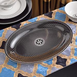 Juego de cena de cerámica negra de nuevo diseño, juegos de vajilla de porcelana de 32 piezas, juego de platos modernos - Product Image 3