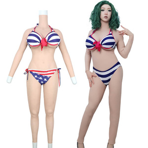 URCHOICE Realistic Fake Pussy Pants With Fake Boobs G/H Cup Silicone Breasts Plate <strong>Bodysuit</strong> With Arm for <strong>Crossdresser</strong> Drag Queen - Product Image 1