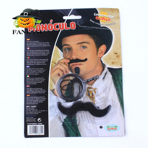 Set de Monocel y Bigote Guirca, Accesorio de Disfraz de Halloween, Adhesivo, Unisex - Product Image 1