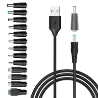 Câble d'alimentation universel 5V DC, cordon de charge USB-DC avec 13 adaptateurs pour webcam, routeur, enregistreur, haut-parleur Bluetooth