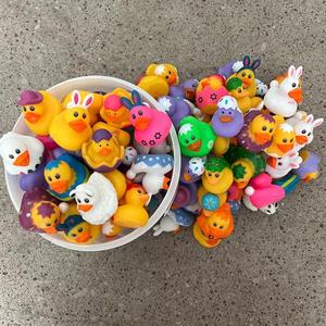 Assorted Printed Small Rubber Duck 2 Inch Bulk <b>Weighted</b> Floating Race Luminous Bath Toys for Babies Kids Promotional Bath Toys - Product Image 2