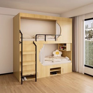 Двухъярусная кровать для хостела, апартаментов, общежития, из массива дерева, минималистичный современный дизайн, игровая кровать-капсула для отеля - Product Image 5