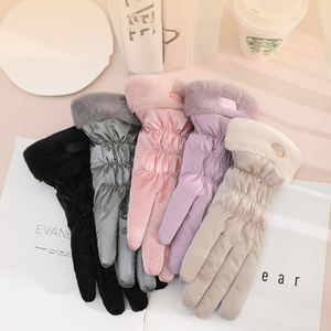 Moda bonito mulheres meninas inverno luvas quentes ao ar livre pelúcia quente engrossar luva - Product Image 3