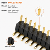 Connecteurs à broches personnalisables de type SMD, pas de 1,25 mm, connecteurs et prises à broches plaqués or, connecteur à broches vertical à 180 degrés