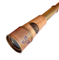 Kelvin Hughes 1917 Londres Antique Laiton Victorien Marine Télescope Jumelles 19 Pouces De Poche En Cuir Cas Victorien Maritime