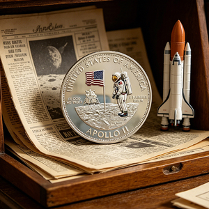 Pièces de monnaie commémoratives <span class=keywords><strong>Apollo</strong></span> <span class=keywords><strong>11</strong></span> et Artemis II en gros – Pièces métalliques du programme d'atterrissage sur la Lune des États-Unis pour les passionnés d'espace - Product Image 3
