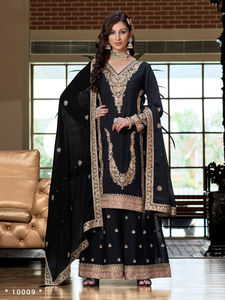 Salwar Kameez de mariage ethnique de style chinon non soyeux de qualité supérieure pour femmes avec de riches embellissements - Product Image 3