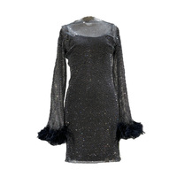 Robe de soirée transparente en résille à paillettes pour femmes, Mini robe moulante de luxe en strass, cristal et diamant, 2022