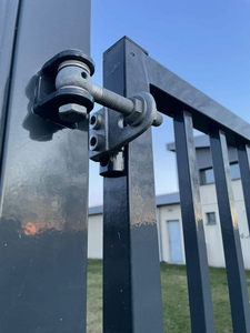 Portail battant à double battant, deux portes, en treillis métallique, écologique, revêtement poudré, jardin, ouverture simple, vert, noir, portail de clôture rapide - Product Image 5