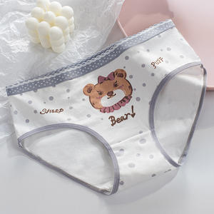 Bragas Culotte de punto sin costuras con diseño de oso para mujer, corte alto, tiro medio, cómodo, de algodón puro, antibacteriano para todos los días - Product Image 4