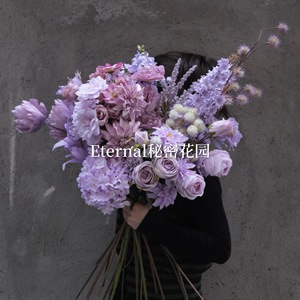 M-1037 Fiori Artificiali Viola, Viola Chiaro, Lavanda-Polpa di Rosa, Composizioni di Ortensie per Matrimoni e Decorazioni Domestiche, Vendita all'Ingrosso - Product Image 3