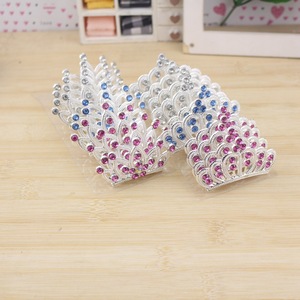Couronne en strass pour enfants, accessoire de cheveux 27x7cm, coiffe de princesse d'anniversaire, peigne, bandeau, bijoux - Product Image 1