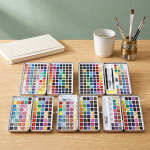ชุดสีอะคริลิคแบบกล่องโลหะ Loseiltin 72/90/100/128/168 สี  สำหรับมืออาชีพ ปลอดสารพิษ สีน้ำแบบแข็ง ความจุ 5 มล. สำหรับงานบนผ้าใบ - Product Image 3