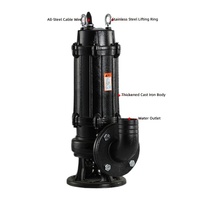 Pompe à eaux usées submersible WQ Industri, pompe à eaux usées à haute pression et grand débit, 380V, pompe de drainage électrique pour usage industriel en sous-sol