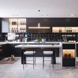 SANTOPOVA - Robinet d'évier de cuisine avec accessoires, glissière de tiroir, charnière de tiroir, panier de tiroir, îlots en aggloméré - Product Image 2