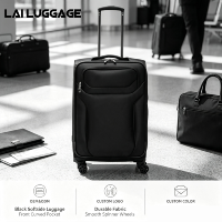 Valise professionnelle en tissu Oxford de 20 pouces avec organisateur frontal multi-poches, bagage à main pour les voyages d'affaires internationaux