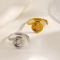 Bague de doigt rotative en fil torsadé, anti-ternissement, ajustable pour femme, accessoires tendance chic de haute qualité, vente en gros TGJZ6062