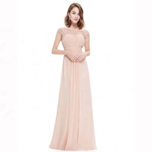 Abito lungo elegante <span class=keywords><strong>da</strong></span> donna in chiffon <span class=keywords><strong>e</strong></span> pizzo per feste estive, damigella d'onore, matrimonio, modello slim 2021 - Product Image 6