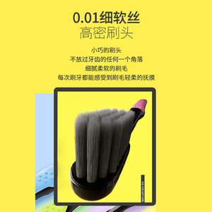 แปรงสีฟันขนนุ่มถ่านไม้ไผ่ 6 แพ็ค แปรงสีฟันทำความสะอาดแบบแมนนวลสำหรับผู้ใหญ่หลากสี - Product Image 5