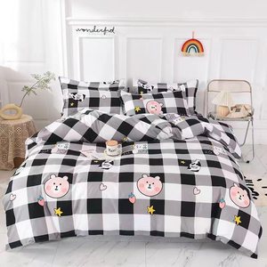 Parure de lit imprimée en coton doux <span class=keywords><strong>et</strong></span> agréable pour la peau à l'aloe vera, ensemble de couette brossée quatre pièces - Product Image 6
