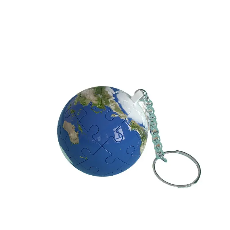Wholesale 3D Globe Puzzles Key Chains Pendant Toys DIY Assembled Stereosphere Puzzle Educational Toys For Kids