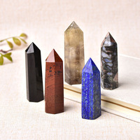 Baguette de cristal de Quartz Rose Améthyste Naturelle Style Feng Shui Point Sculpté Énergie Guérison Minérale Artisanat Tour Cadeau Maison