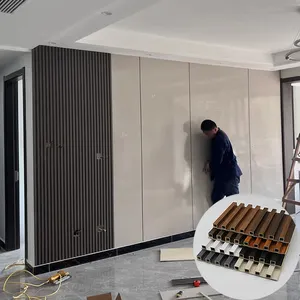 Деревянная текстура ПВХ Wpc внутренняя рифленая декор для помещений Wpc стеновая панель настенная панель 2022 популярный дизайн в Фошань Китай