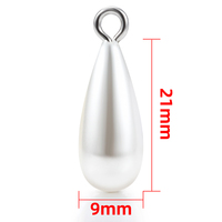 Anneau en acier inoxydable soudé en gros avec perles blanches en forme de goutte d'eau à trou droit pour la fabrication de bijoux et les composants de bricolage