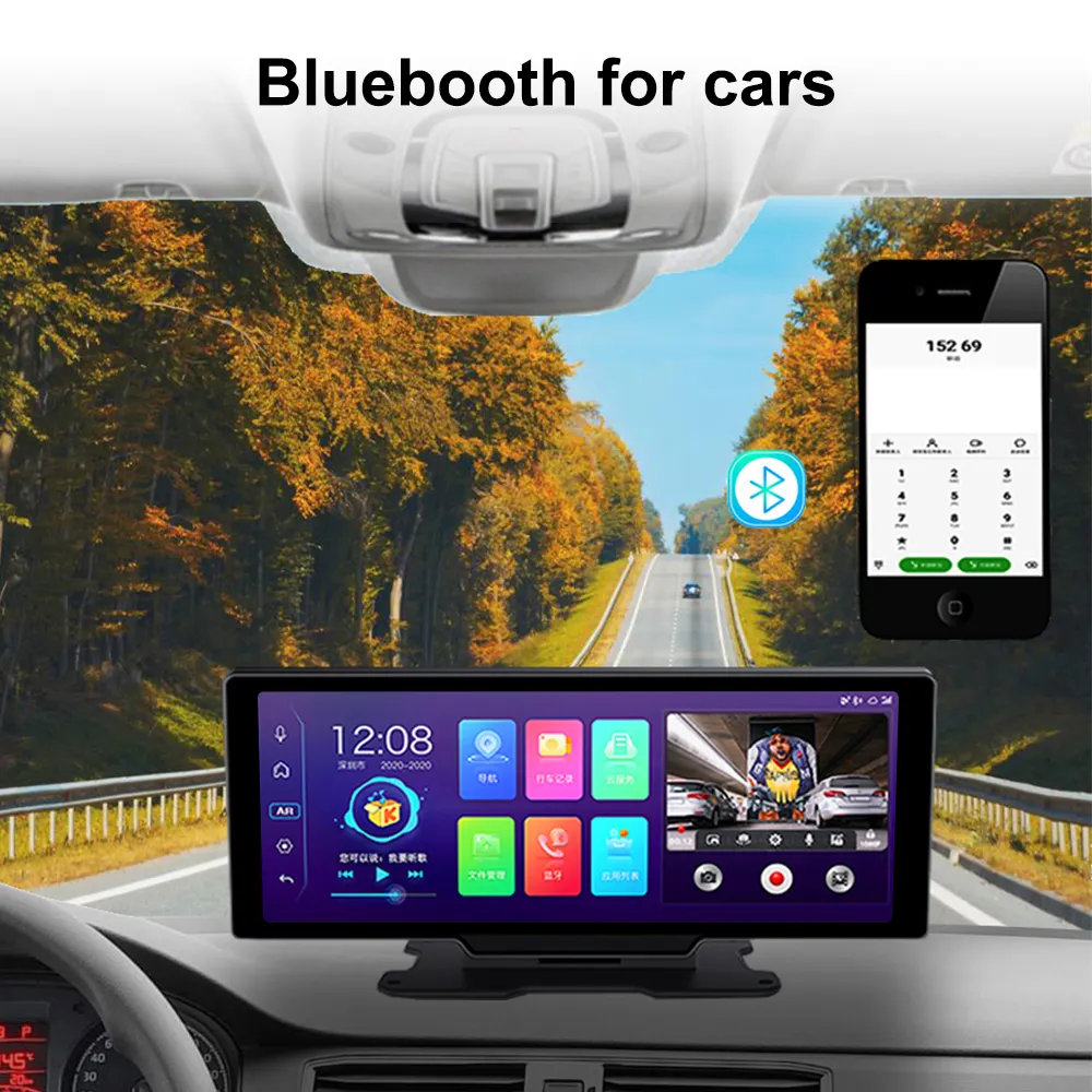 4G Dashcam 10.26 Inch integrated ai box Carplay   Android Auto 4g Siri/google Assistant Multimedia Player Adas Gps DVR