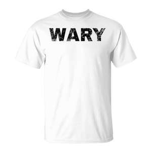 T-shirt vintage avec texte émotionnel 'Wary Mood', produit promotionnel personnalisable de qualité supérieure - Product Image 1
