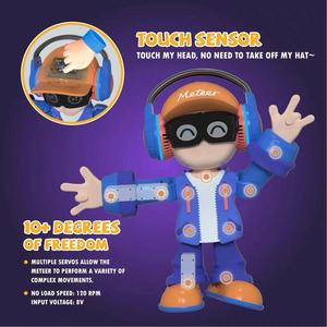 Robot interactif intelligent Meteer AI, jouet pour animaux de compagnie, chat vocal, contrôle par application Bluetooth, reconnaissance de rythme de <span class=keywords><strong>danse</strong></span>, cadeau STEM pour enfants - Product Image 5