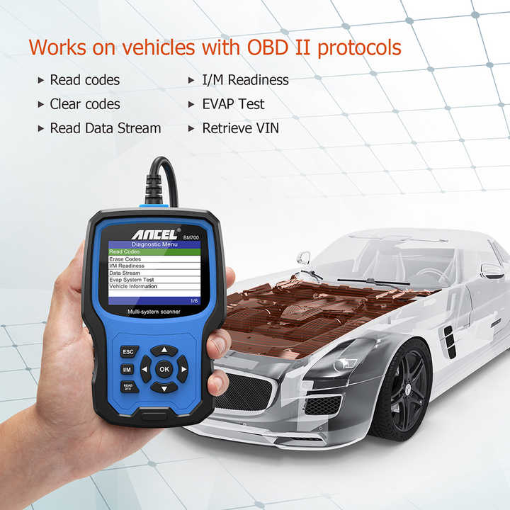 ANCELBM700コードリーダーOBD2車診断ツールフルシステムBMWABS ETCSBMS 