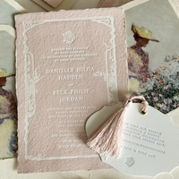 Cartes d'invitation de mariage en papier de coton de luxe, impression typographique, texture colorée en relief, invitations personnalisées pour fête de mariage