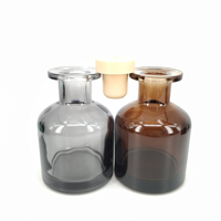 Diffuseur de parfum en verre noir de luxe 50ml/100ml avec bouchon couronne, sérigraphié, pour aromathérapie et artisanat