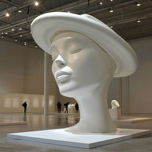 Escultura <span class=keywords><strong>de</strong></span> perro <span class=keywords><strong>de</strong></span> dibujos animados naranja gigante moderna con diseño <span class=keywords><strong>de</strong></span> pata blanca y cara sonriente <span class=keywords><strong>de</strong></span> ojos grandes para ferias comerciales y espacios minoristas - Product Image 6